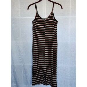 Dont Ask Why Womens Black Stretch Lined Button Down Strappy A Line Dress Size 0/